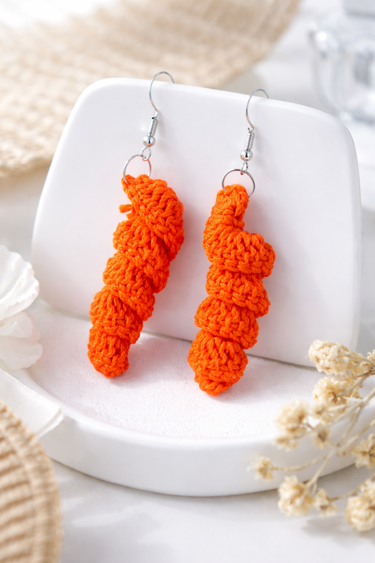 Crochet Corkscrew Earrings