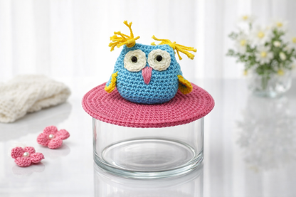 Whimsical Crochet Owl Lid Cover – Cozy Kitchen Essential 🦉