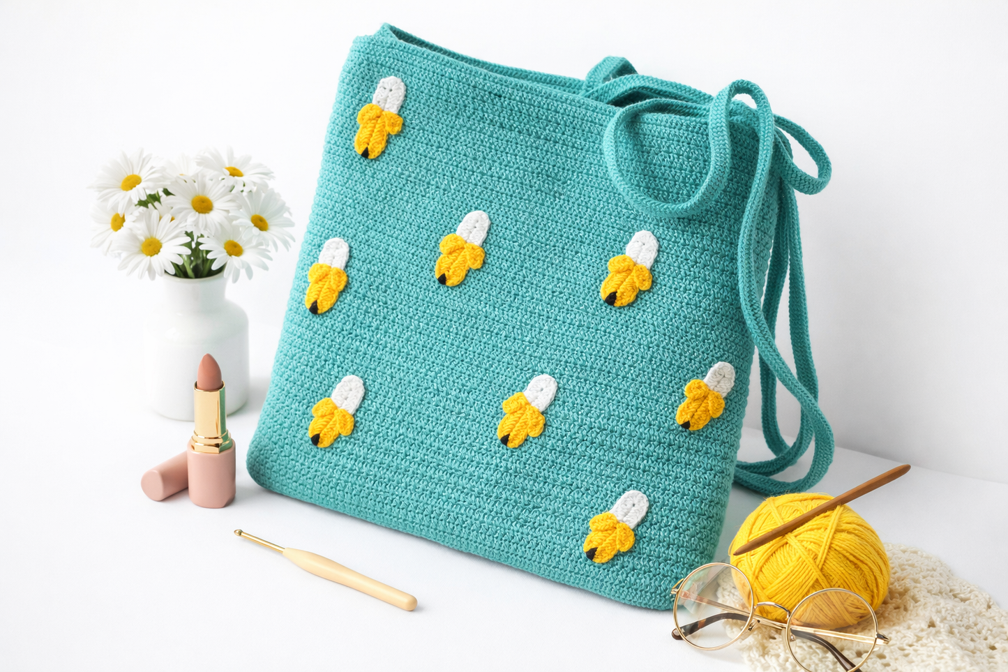 Double Delight Crochet Tote 🌻🍌