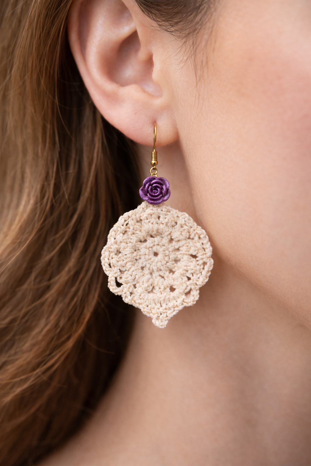 Crochet Floral Lace Earrings