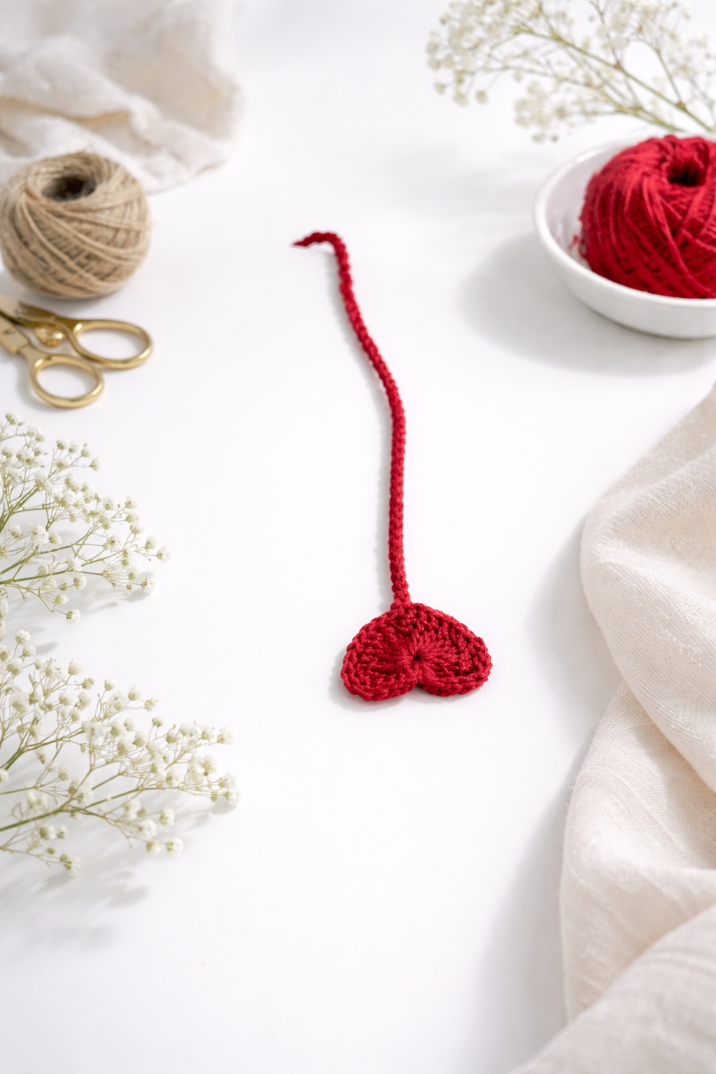 Crochet Heart Bookmark – Cute Aesthetic Book Accessory 🔖