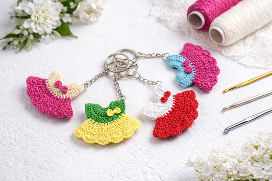 Mini Crochet Dress Keyrings | Handmade Cute Charms 👗