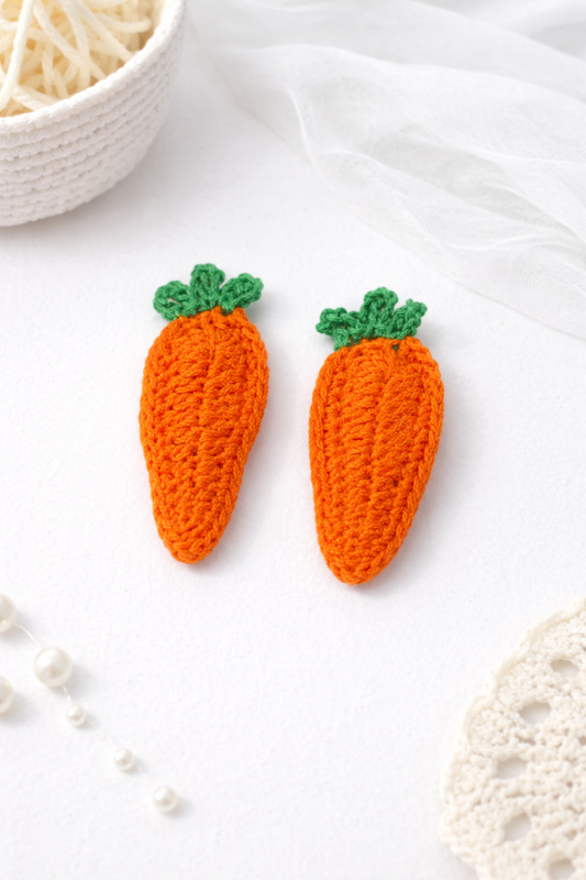 Crochet Carrot Tic Tac Clips