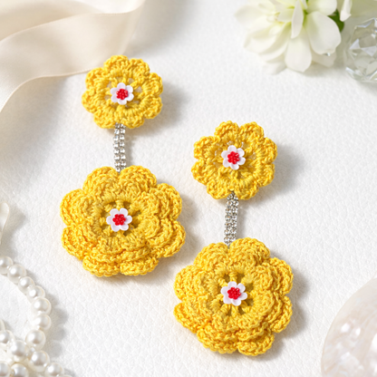Handmade Floral Crochet Earrings