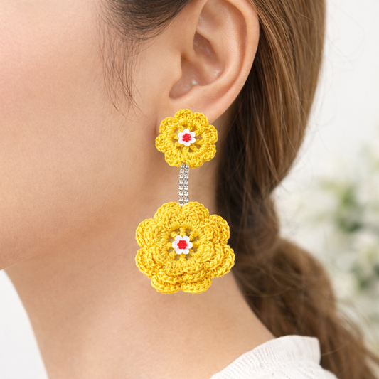 Handmade Floral Crochet Earrings