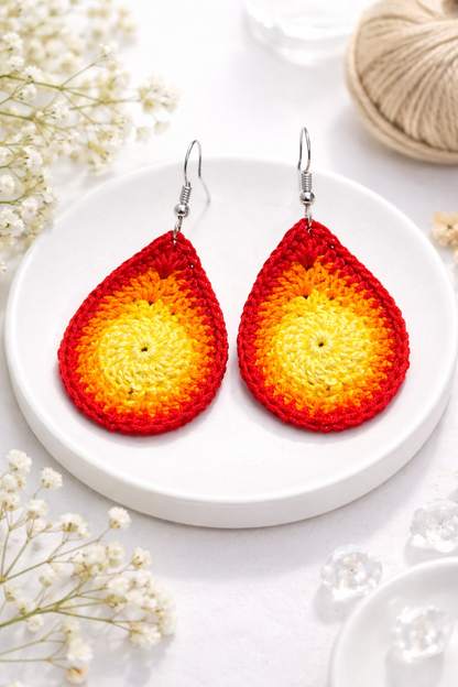 Boho Crochet Teardrop Earrings