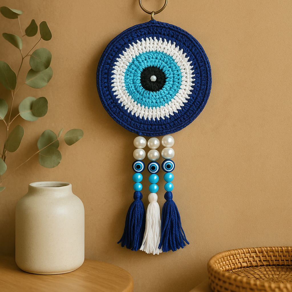 Evil Eye Crochet Dreamcatcher - A Symbol of Protection & Peace 🧿