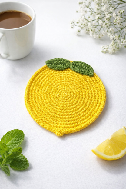 Crochet Lemon Coasters – Handmade Fresh Citrus Table Décor