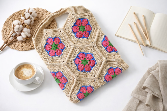 Blossom Hexa Crochet Tote