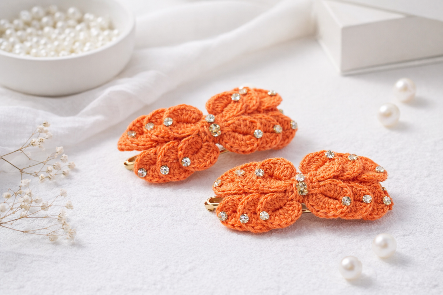 Premium Crochet Flower Barrette Clip 🌼