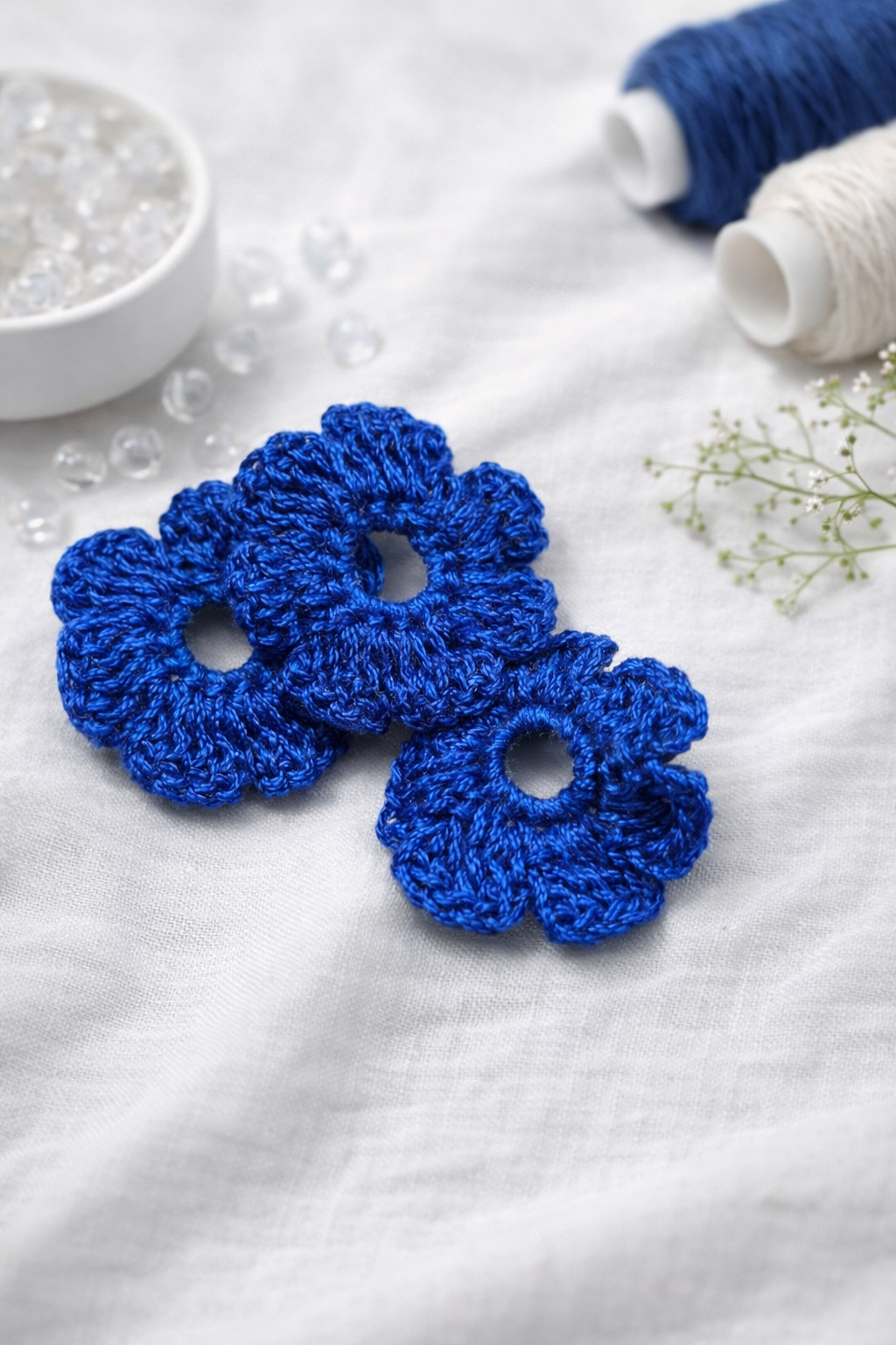 Premium Cotton Thread Button Covers – Crochet Craft for Every Outfit 💙👚