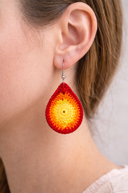 Boho Crochet Teardrop Earrings