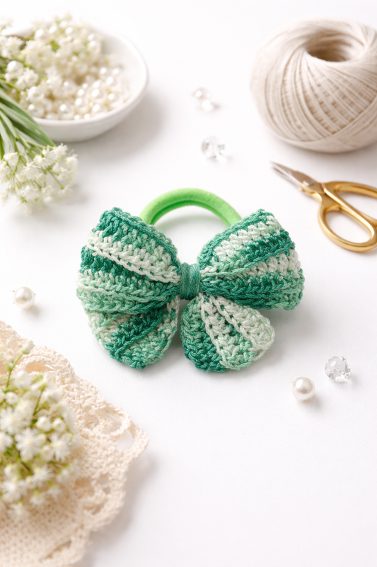 Crochet Bow Hair Tie 🎀